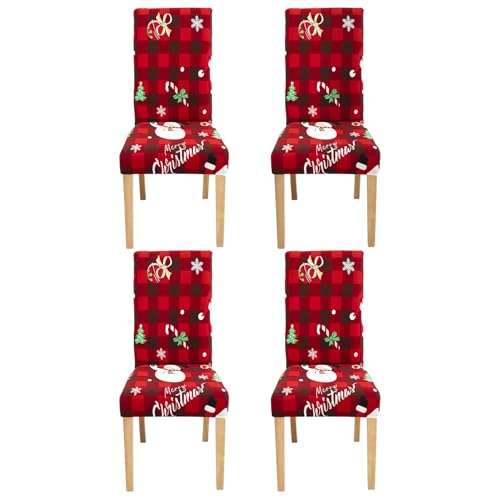 Dmnnlp 4er Set Stuhlhusse, Premium Weihnachten Stuhlhussen, Weihnachtsdekoration für StüHle, WeihnachtsmannmüTzen-Stuhlhusse für Weihnachten Abendessen Party Besteck Deko Dmnnlp 4er Set Stuhlhusse, Premium Weihnachten Stuhlhussen, Weihnachtsdekoration für StüHle, WeihnachtsmannmüTzen-Stuhlhusse für Weihnachten Abendessen Party Besteck Deko von Dmnnlp