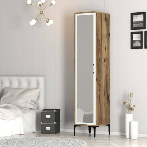 Dmora - 1-Tür Mehrzweckschrank Acrux, Schrank für Badezimmer oder Küche, Multifunktionaler Hochschrank, Mehrzweckschrank, 40x201h48 cm, Walnuss und Weiß Dmora - 1-Tür Mehrzweckschrank Acrux, Schrank für Badezimmer oder Küche, Multifunktionaler Hochschrank, Mehrzweckschrank, 40x201h48 cm, Walnuss und Weiß von Dmora