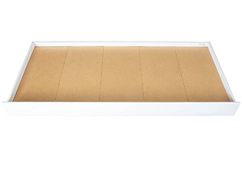 Dmora Ausziehbare Schublade mit Rollen für Bett, in massiver Kiefer, weiße Farbe, 199x94x22 cm von Dmora