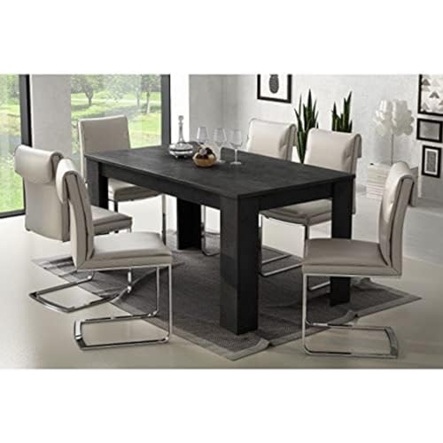 Dmora Ausziehbarer Esstisch, Ausziehbare Konsole, Moderner Tisch mit Verlängerungen, 160 / 220x88h80 cm, Farbe Aschgrau von Dmora