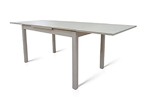 Dmora Ausziehbarer Esstisch, Moderner Tisch mit Verlängerungen, Ausziehbare Konsole, cm 80x130 / 210h76, Farbe Asche weiß von Dmora