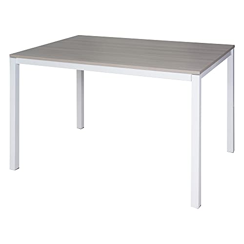 Dmora Ausziehbarer Tisch aus lackiertem Metall und Laminatplatte, braune Farbe, 130 x 76 x 85 cm. von Dmora