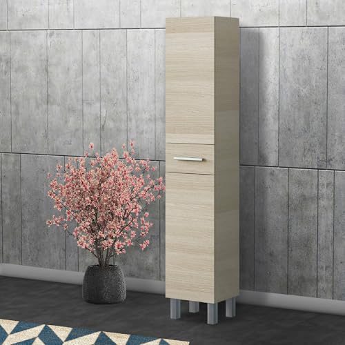 Dmora - Säulenschrank Wilmington, Badezimmerwandschrank mit 2 Türen und 1 Schublade, hoher Kleiderschrank, 35x31h182 cm, Eiche Dmora - Säulenschrank Wilmington, Badezimmerwandschrank mit 2 Türen und 1 Schublade, hoher Kleiderschrank, 35x31h182 cm, Eiche von Dmora