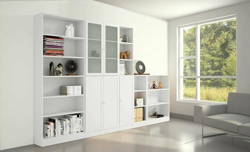 Dmora - Bücherregal Alysson, Büroregal, Mobiler Buchhalter, Bücherbrett, 79x28 h203 cm, Weiß Dmora - Bücherregal Alysson, Büroregal, Mobiler Buchhalter, Bücherbrett, 79x28 h203 cm, Weiß von Dmora