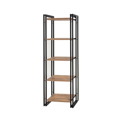 Dmora - Bücherregal Sol, Büroregal, Mobiler Buchhalter, Bücherbrett, 60x35h180 cm, Eiche und Schwarz Dmora - Bücherregal Sol, Büroregal, Mobiler Buchhalter, Bücherbrett, 60x35h180 cm, Eiche und Schwarz von Dmora