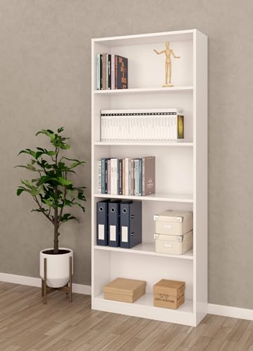 Dmora Bücherregal in Holzoptik, weiß, 80 x 28 x 201 cm Dmora Bücherregal in Holzoptik, weiß, 80 x 28 x 201 cm von Dmora