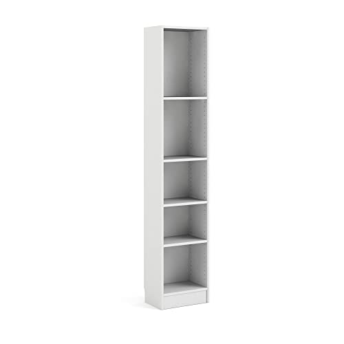 Dmora Bücherregal mit fünf Fächern, Farbe Weiß, 40 x 203 x 26 cm von Dmora