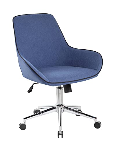 Dmora Bürostuhl Darwin, Betriebssessel mit Rollen, ergonomischer Bürositz, 66 x 59 x 98 cm, Blau von Dmora