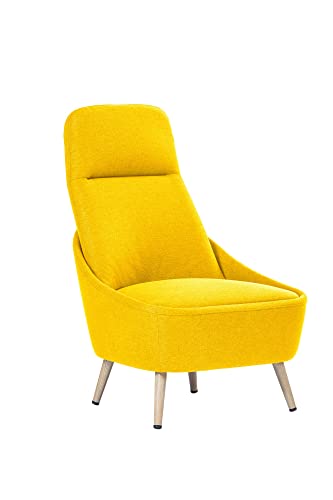 Dmora Bürostuhl Dunedin, Wartestuhl für Büro, ergonomischer Sessel, 77 x 65 x 100 cm, Gelb von Dmora