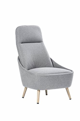 Dmora Bürostuhl Dunedin, Wartestuhl für Büro, ergonomischer Sessel, 77 x 65 x 100 cm, Grau von Dmora