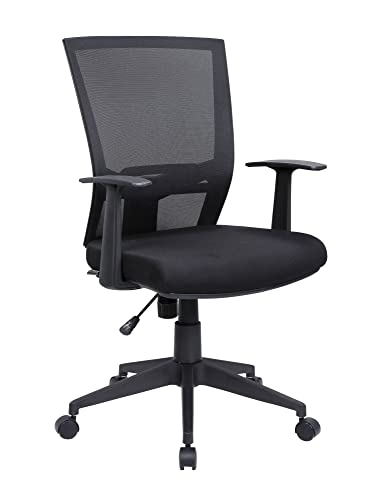 Dmora Bürostuhl Palmerston, Chefsessel aus Netz mit Armlehnen, ergonomischer Bürositz, 59 x 64 x 96/106, Schwarz von Dmora