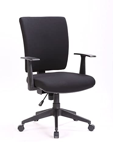 Dmora Bürostuhl Palmerston, Chefsessel mit Armlehnen, ergonomischer Bürositz, 61 x 65 x 98/108 cm, Schwarz von Dmora