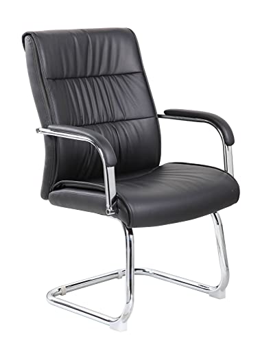 Dmora Bürostuhl Toowoomba, Wartezimmersitz mit Armlehnen für Büro, ergonomischer Sitz, 66 x 59 x 98 cm, Schwarz von Dmora