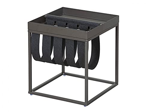 Dmora Couchtisch aus anthrazit lackiertem Metall, mit Zeitungsständer aus gekochter Wolle, 35x35x40 cm Dmora Couchtisch aus anthrazit lackiertem Metall, mit Zeitungsständer aus gekochter Wolle, 35x35x40 cm von Dmora