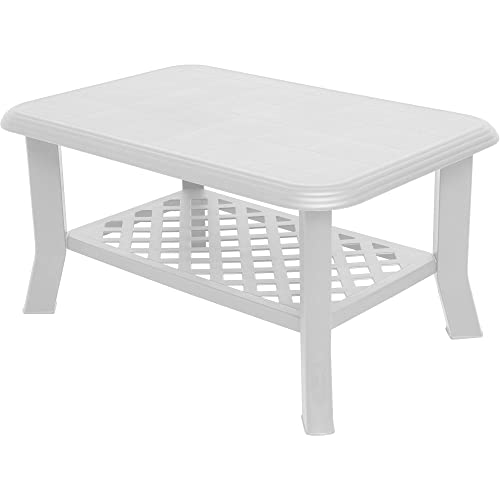 Dmora - Couchtisch mit Zeitschriftenständer, Made in Italy, weiße Farbe, Maße 90 x 46 x 60 cm Dmora - Couchtisch mit Zeitschriftenständer, Made in Italy, weiße Farbe, Maße 90 x 46 x 60 cm von Dmora