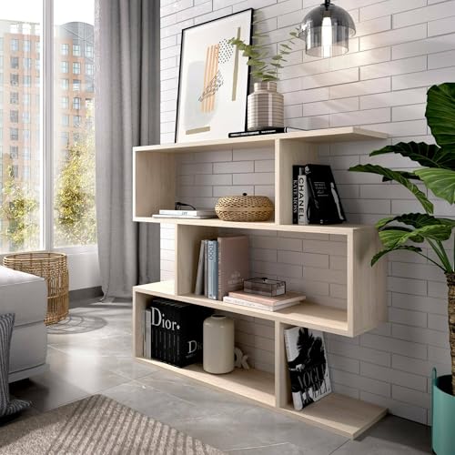 Dmora - Misone Bücherregal, Mehrzweck-Büroregal, Bücherregal mit 3 Regalen, 110x25h96 cm, Eiche Dmora - Misone Bücherregal, Mehrzweck-Büroregal, Bücherregal mit 3 Regalen, 110x25h96 cm, Eiche von Dmora