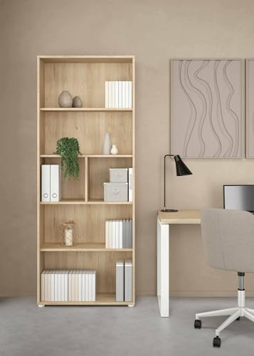 Dmora - Bücherregal Desiree, Büroregal, Mobiler Buchhalter, Bücherbrett, 80x34 h205 cm, Eiche Dmora - Bücherregal Desiree, Büroregal, Mobiler Buchhalter, Bücherbrett, 80x34 h205 cm, Eiche von Dmora