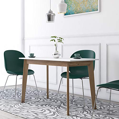 Dmora Eleganter Tisch, 110 x 60 x 75 cm, Farbe Weiß und Eiche von Dmora