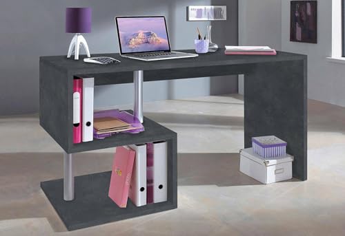 Dmora - Schreibtisch Valerio, linearer PC-Schreibtisch, Mehrzweck-Bürotisch, platzsparender Schreibtisch mit mehreren Positionen, 100 % Made in Italy, 140 x 60 x 78 cm, Schiefer Dmora - Schreibtisch Valerio, linearer PC-Schreibtisch, Mehrzweck-Bürotisch, platzsparender Schreibtisch mit mehreren Positionen, 100 % Made in Italy, 140 x 60 x 78 cm, Schiefer von Dmora