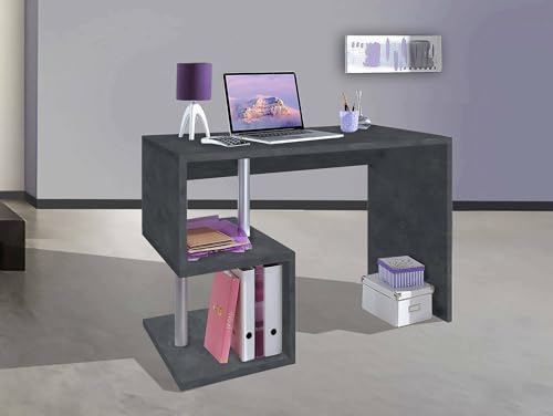 Dmora - Schreibtisch Massimo, linearer PC-Schreibtisch, Mehrzweck-Bürotisch, platzsparender Schreibtisch mit mehreren Positionen, 100 % Made in Italy, 100 x 50 x 78 cm, Schiefer Dmora - Schreibtisch Massimo, linearer PC-Schreibtisch, Mehrzweck-Bürotisch, platzsparender Schreibtisch mit mehreren Positionen, 100 % Made in Italy, 100 x 50 x 78 cm, Schiefer von Dmora