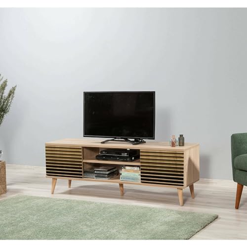 Dmora Mobile Porta TV Amalthea, Credenza da soggiorno, Armadio Basso per TV, Base parete attrezzata, 140x40h50 cm, Quercia Dmora Mobile Porta TV Amalthea, Credenza da soggiorno, Armadio Basso per TV, Base parete attrezzata, 140x40h50 cm, Quercia von Dmora