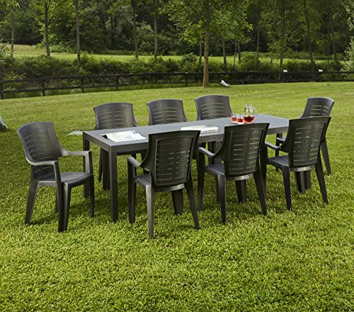 Dmora - Gartentisch Susa, Rechteckiger ausziehbarer EssRegal, ausziehbarer Gartentisch, 100 % Made in Italy, 150x90h72 cm, Anthrazit Dmora - Gartentisch Susa, Rechteckiger ausziehbarer EssRegal, ausziehbarer Gartentisch, 100 % Made in Italy, 150x90h72 cm, Anthrazit von Dmora