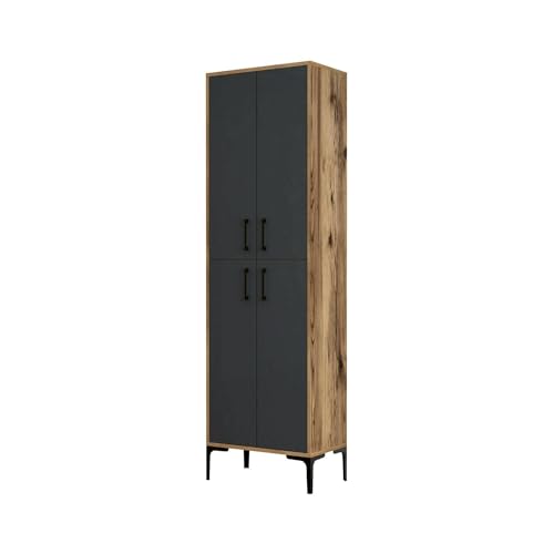 Dmora - Großer Mehrzweckschrank Alphard, Multifunktionale Möbel, Schuhschrank, Besenschrank, 60x35h200 cm, Walnuss und Anthrazit Dmora - Großer Mehrzweckschrank Alphard, Multifunktionale Möbel, Schuhschrank, Besenschrank, 60x35h200 cm, Walnuss und Anthrazit von Dmora