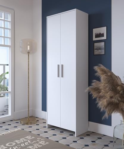 Dmora - Schuhschrank Ionio, Schuhregal, Mehrzweck-Eingangsgarderobe, Möbel für Schuhe, 65x38h197 cm, Weiß Dmora - Schuhschrank Ionio, Schuhregal, Mehrzweck-Eingangsgarderobe, Möbel für Schuhe, 65x38h197 cm, Weiß von Dmora