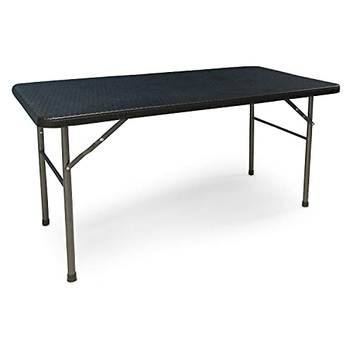 Dmora Klappbarer rechteckiger Tisch, Farbe schwarz, 60 x 120 x h74 cm von Dmora