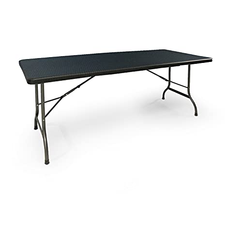 Dmora Klappbarer rechteckiger Tisch, schwarze Farbe, 180 x 75 x h74 cm von Dmora