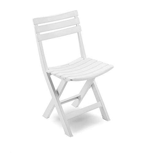 Dmora Klappstuhl für den Außenbereich, Made in Italy, 44 x 41 x 78 cm, Farbe Weiß von Dmora