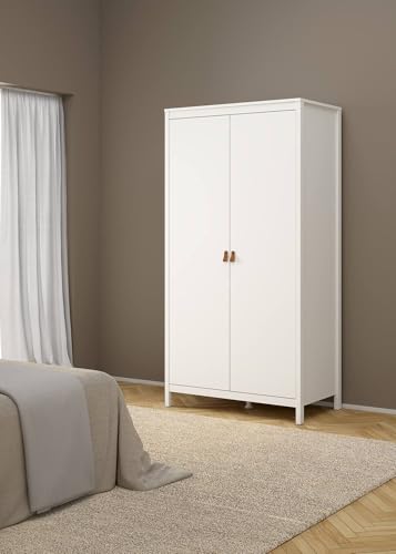 Dmora - Kleiderschrank 2 Türen Madeline, Schlafzimmermöbel, Schrank, Garderobe, 102x58 h199 cm, Weiß von Dmora