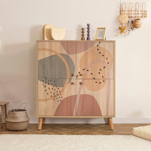 Dmora - Kommode Canopo, Wohnzimmerbuffet, Wohnzimmer-Sideboard, Moderne Küchen-Speisekammer, 95x36h111 cm, Bunt Dmora - Kommode Canopo, Wohnzimmerbuffet, Wohnzimmer-Sideboard, Moderne Küchen-Speisekammer, 95x36h111 cm, Bunt von Dmora