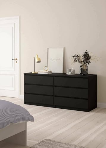 Dmora - Kommode Giselle, Wohnzimmerbuffet, Wohnzimmer-Sideboard, Moderne Küchen-Speisekammer, 154x50 h70 cm, Schwarz Dmora - Kommode Giselle, Wohnzimmerbuffet, Wohnzimmer-Sideboard, Moderne Küchen-Speisekammer, 154x50 h70 cm, Schwarz von Dmora