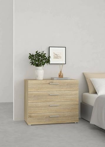 Dmora - Kommode Marinette, Mehrzweckkommode, Schlafzimmerkommode, Schrank mit Schubladen, 80x40 h68 cm, Eiche Dmora - Kommode Marinette, Mehrzweckkommode, Schlafzimmerkommode, Schrank mit Schubladen, 80x40 h68 cm, Eiche von Dmora
