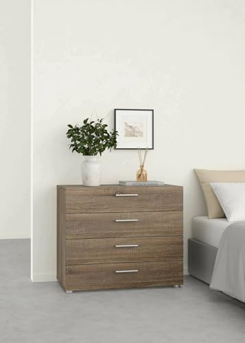 Dmora - Kommode Marinette, Mehrzweckkommode, Schlafzimmerkommode, Schrank mit Schubladen, 80x40 h68 cm, helle Eiche von Dmora