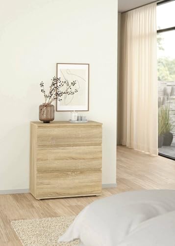 Dmora - Kommode Pomme, Mehrzweckkommode, Schlafzimmerkommode, Schrank mit Schubladen, 77x40 h84 cm, Eiche Dmora - Kommode Pomme, Mehrzweckkommode, Schlafzimmerkommode, Schrank mit Schubladen, 77x40 h84 cm, Eiche von Dmora