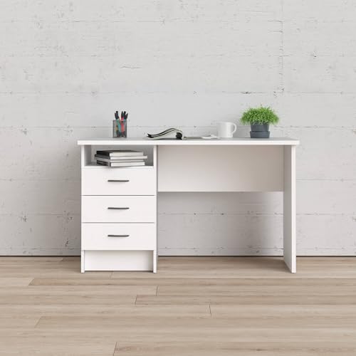 Dmora Linearer Schreibtisch mit DREI Schubladen, Farbe: Weiß, 120 x 51 x 72 cm Dmora Linearer Schreibtisch mit DREI Schubladen, Farbe: Weiß, 120 x 51 x 72 cm von Dmora
