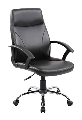 Dmora Macquarie, Chefsessel mit Armlehnen, ergonomischer Bürostuhl, schwarz, 60 x 59 x 100/110 cm, 60x59h100/110 von Dmora