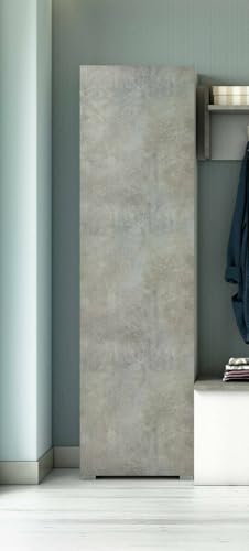Dmora - Mehrzweckschrank 1 Tür Fiordaliso, linearer Schrank mit 1 Tür und 7 Regalen, Säule für Eingang oder Badezimmer, modernes Schuhregal, 100 % Made in Italy, 50 x 30 x 182 cm, Zement und Weiß Dmora - Mehrzweckschrank 1 Tür Fiordaliso, linearer Schrank mit 1 Tür und 7 Regalen, Säule für Eingang oder Badezimmer, modernes Schuhregal, 100 % Made in Italy, 50 x 30 x 182 cm, Zement und Weiß von Dmora