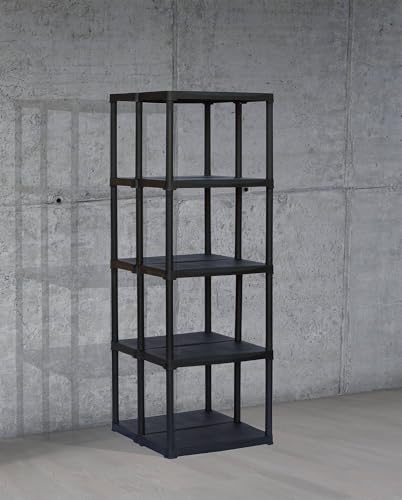 Dmora - Damme Outdoor-Garderobe, Outdoor-Regal, Mehrzweck-Balkongarderobe, Outdoor-Schrank, 100 % Made in Italy, Anthrazit, 60 x 59 x 176 cm von Dmora