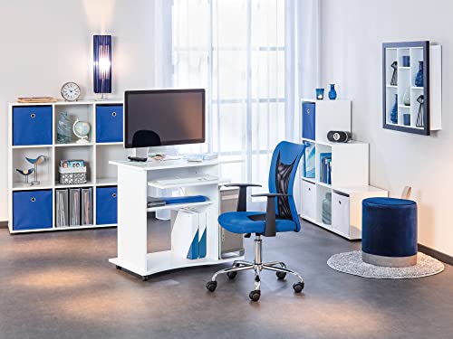 Dmora Mini-Büro mit Rollen, aus weißem Laminat, cm, 80x50x75 von Dmora