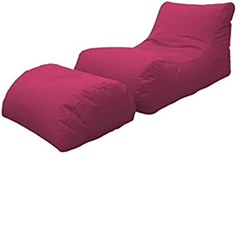 Dmora Moderne Chaiselongue fürs Wohnzimmer, Made in Italy, Sessel mit Fußstütze aus Nylon, Gepolsterter Sitzpuff für Schlafzimmer, 120x80h60 cm, Farbe Fuchsia von Talamo Italia