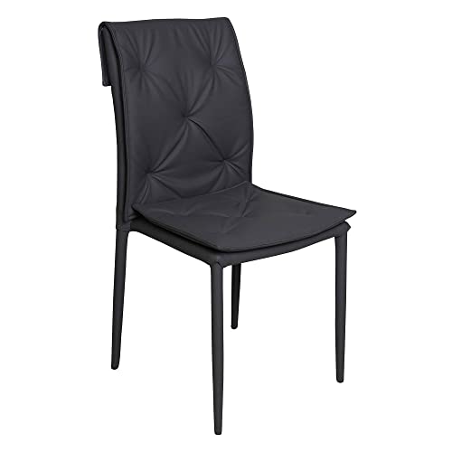 Dmora Moderner Stuhl aus Kunstleder, für Esszimmer, Küche oder Wohnzimmer, cm 44x44h91, Sitz h cm 53, Farbe Grau von Dmora