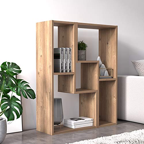 Dmora - Modulares Modul bestehend aus zwei Teilen, um Wohnzimmer-TV-Ständer zu erstellen - Bücherregal-Tisch, 130 x 25 x 50 cm, Eichenfarbe Dmora - Modulares Modul bestehend aus zwei Teilen, um Wohnzimmer-TV-Ständer zu erstellen - Bücherregal-Tisch, 130 x 25 x 50 cm, Eichenfarbe von Dmora