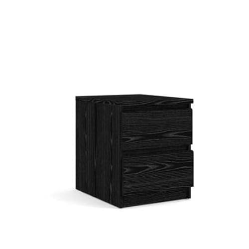 Dmora Nachttisch mit zwei Schubladen, Farbe schwarz, 40 x 49 x 50 cm von Dmora