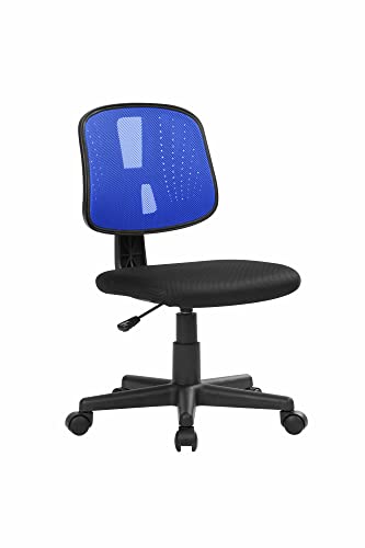 Dmora Nowra, ergonomischer Bürostuhl, 49 x 43 x 81/93 cm, Schwarz und Blau von Dmora