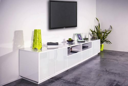 Dmora - TV-Schrank Orazio, niedriges Wohnzimmer-Sideboard, Fernsehständer-Basis, 100% Made in Italy, 260 x 41 x 46 cm, glänzendes Weiß, Dmora - TV-Schrank Orazio, niedriges Wohnzimmer-Sideboard, Fernsehständer-Basis, 100% Made in Italy, 260 x 41 x 46 cm, glänzendes Weiß, von Dmora