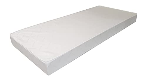 Dmora Orthopädische Matratze für Einzelbett aus Polyurethanschaum und Baumwollbezug, weiße Farbe, 190 x 16 x 80 cm. von Dmora
