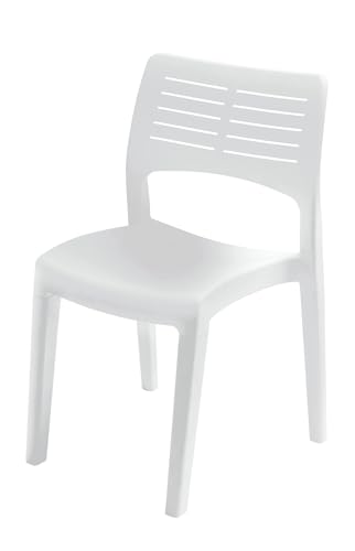Dmora - Outdoor-Stuhl Gaeta, Gartensitz, Stuhl für Esstisch, Outdoor-Sessel, 100% Made in Italy, 50 x 51 x 82 cm, Weiß von Dmora